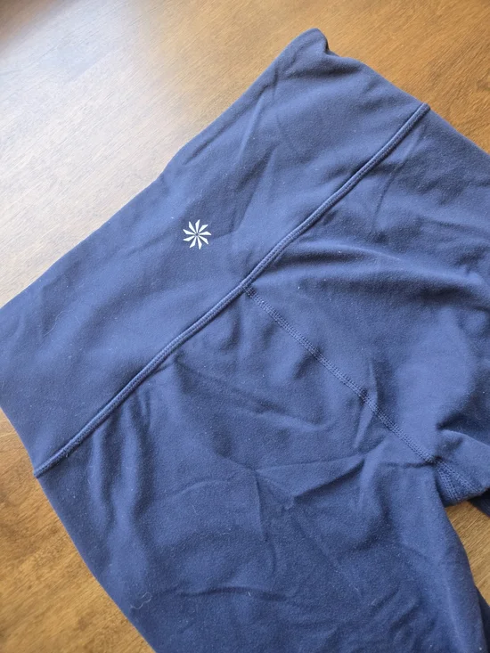 Athleta Navy Capri Leggings Small High Rise Athletic Yoga Workout Cropped Active - Picture 4 of 5